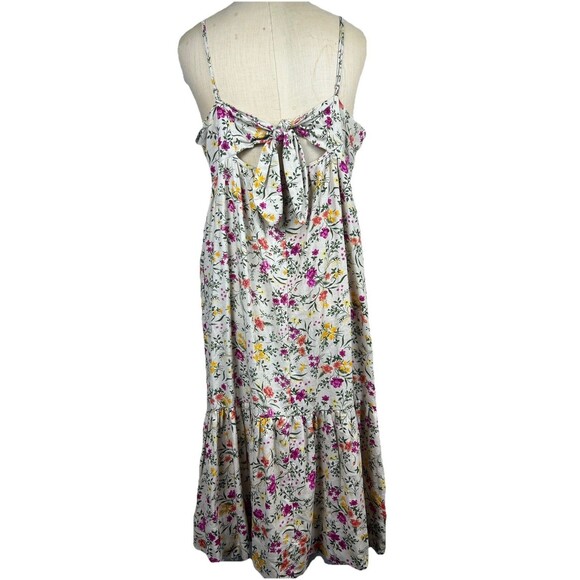 Chelsea & Violet Sz XL Halter Top Midi Dress Linen Blend Ruffle Hem Tropical NWT - Picture 3 of 14